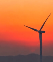 夕阳下的风力发电机(1)9869#横屏 