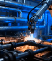 工厂机械臂焊接作业素材8360#横屏 