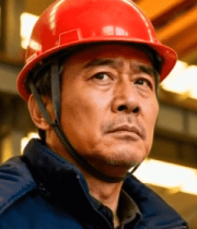 工厂工人戴安全帽特写3166#横屏 