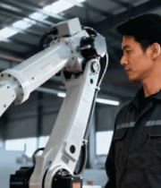 工厂工人与机械臂作业场景787#横屏 