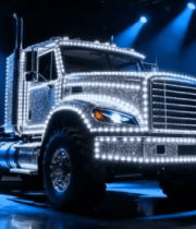 舞台上亮灯的卡车素材2279#横屏 