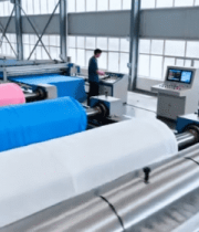 工厂工人操作纺织机器场景9643#横屏 