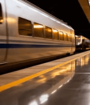 	 高铁站动车进站场景11203#横屏 