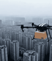 无人机城市空中送货画面12616#横屏 