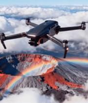 无人机航拍火山彩虹景观9508#横屏 