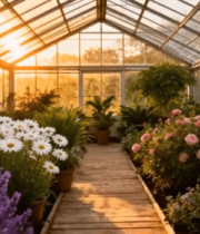 温室中种植的多彩花卉景观9053#横屏 