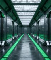 未来科技感金属走廊素材8601#横屏 