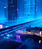 未来科技感城市夜景俯瞰1759#横屏 