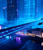 未来科技感城市夜景俯瞰1759#横屏 