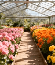 温室大棚花卉种植场景7459#横屏 