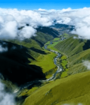 高空俯瞰青山云海自然风光4123#横屏 