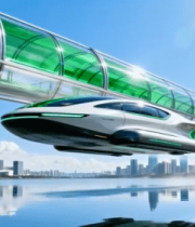 未来城市悬浮列车空中轨道5048#横屏 