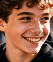 微笑男孩户外近景10650#横屏 