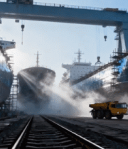 港口码头船只与运输车辆场景14249#横屏 