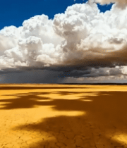 干旱大地与天空云朵景观2681#横屏 