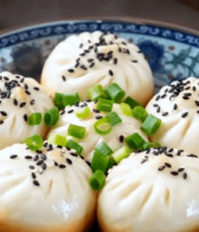 碗装撒料包子特写4162#横屏 