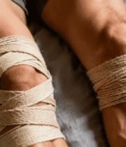 腿部膝盖缠绕绷带特写11825#横屏 