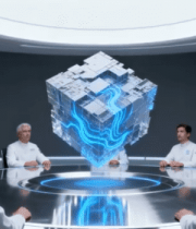 团队会议场景科技立方体展示6445#横屏 