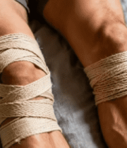 腿部膝盖缠绕绷带特写11825#横屏 