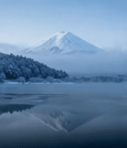 富士山雪景湖面倒影(1)10969#横屏 