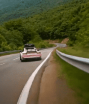 粉色跑车公路行驶画面6855#横屏 