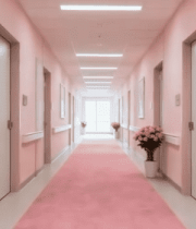 	 粉色医院走廊过道场景1406#横屏 
