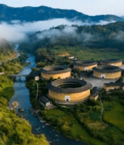 福建土楼自然风光航拍27#横屏 