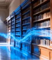 图书馆内科技感蓝色光效场景9528#横屏 