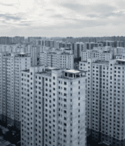 俯瞰城市高层住宅小区4216#横屏 