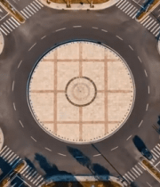 俯瞰城市道路环形交叉路口2607#横屏 