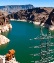 俯瞰水电站大坝与周边风光11829#横屏 