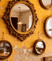 复古墙面装饰圆镜特写14554#横屏 