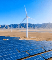 风力与太阳能发电场全景5495#横屏 