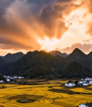 田园风光日落全景12915#横屏 