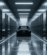服务器机房内的黑色汽车11594#横屏 