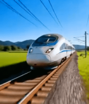 田野间行驶的高铁列车1706#横屏 