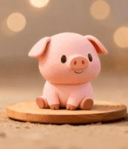 粉色小猪摆件特写素材270#横屏 