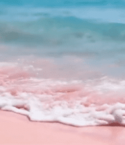 粉红色沙滩海浪实拍素材11950#横屏 