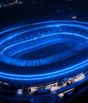 体育场夜景航拍4781#横屏 