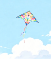 天空中彩色图案风筝飞翔13392#横屏 