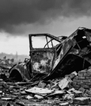 废墟中损毁的汽车场景11366#横屏 