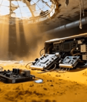 废弃室内沙尘中的电子设备5322#横屏 