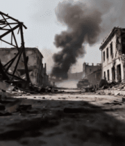 废墟场景烟雾弥漫画面7880#横屏 