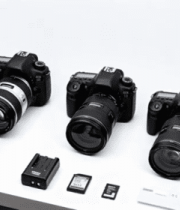 多台相机及摄影配件展示6449#横屏 
