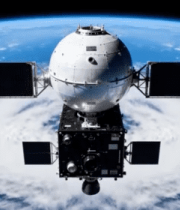 太空中的卫星与地球背景8478#横屏 