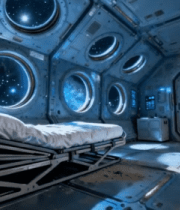 太空空间站内的床铺场景8486#横屏 