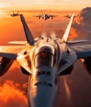 多架战斗机空中飞行画面549#横屏 