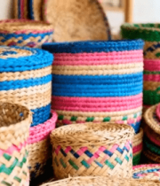 多彩手工编织篮素材6576#横屏 