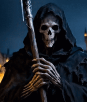 死神持镰刀站立城堡前9599#横屏 