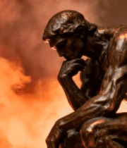 思想者雕塑烟雾环绕特效10368#横屏 
